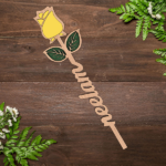 Personalized Wooden Rose Name Stick
